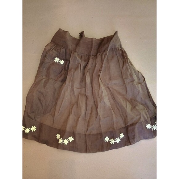 Vtg Half Apron Blue Brown Floral Pockets Cottage Core Granny Handmade Lot Of 2 - Picture 3 of 6